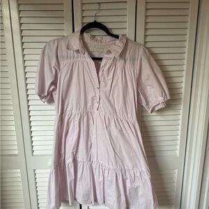 Abercrombie light pink tiered Button-Up Dress. Size S
